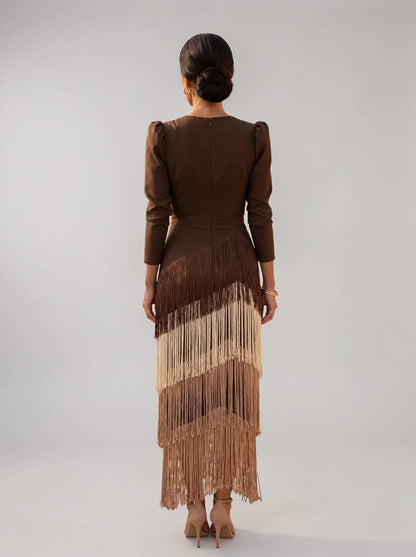 Sofía - Vestido con Flecos Elegante