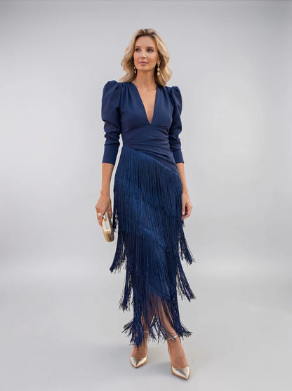 Sofía - Vestido con Flecos Elegante