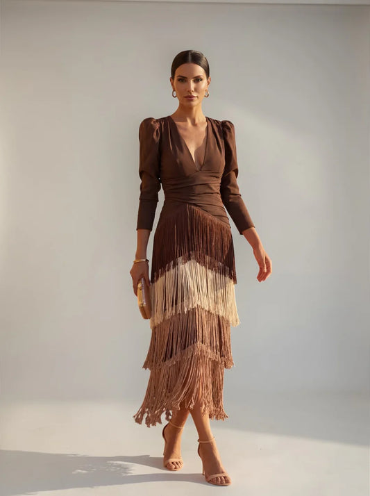 Sofía - Vestido con Flecos Elegante