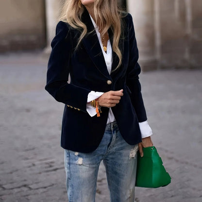 Lía - Blazer elegante de terciopelo