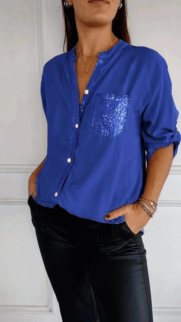 Leire - Camisa con lentejuelas