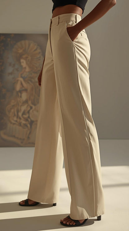 Pantalones Mujer Tiro Alto Modeladores Pierna Ancha