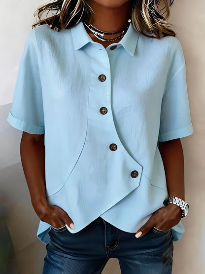 Perla - Blusa de botones asimétrica