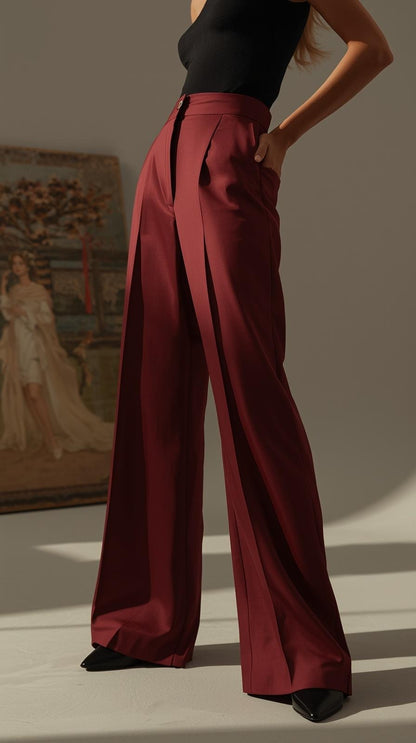 Pantalones Mujer Tiro Alto Modeladores Pierna Ancha