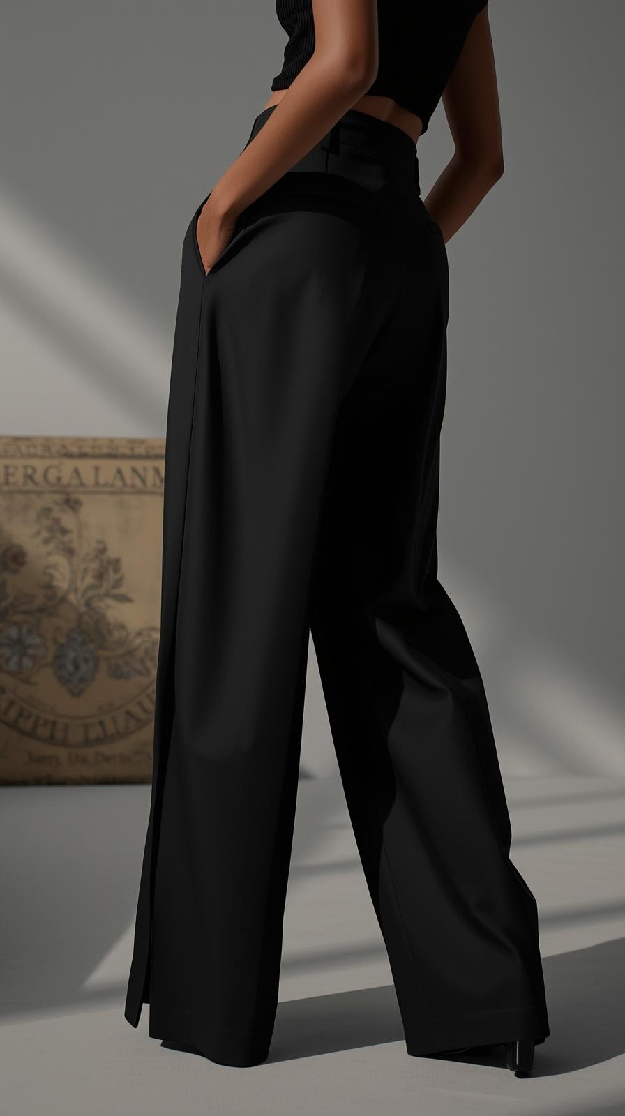 Pantalones Mujer Tiro Alto Modeladores Pierna Ancha