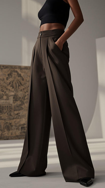 Pantalones Mujer Tiro Alto Modeladores Pierna Ancha
