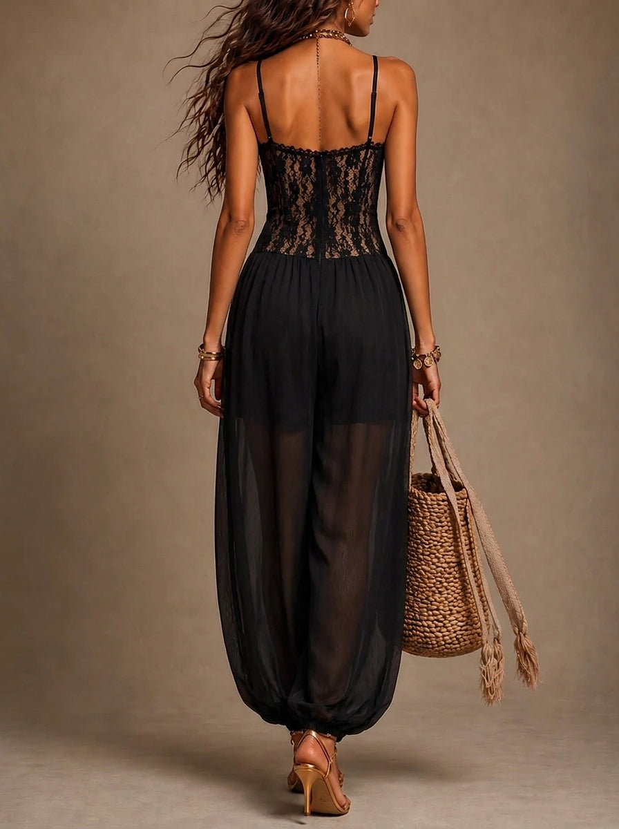 Briela - Mono halter de encaje fluido