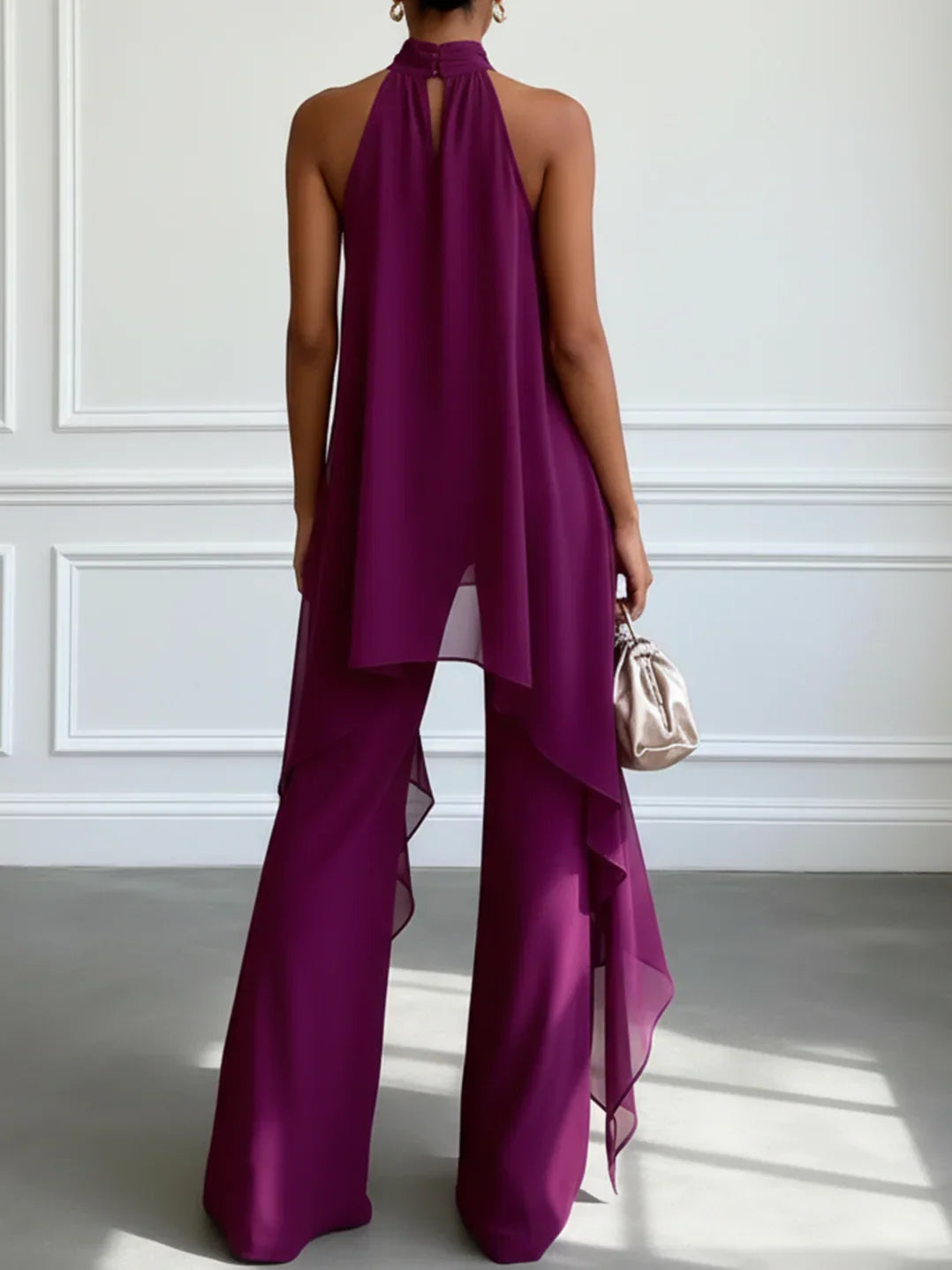Violeta - Conjunto elegante halter con pantalón