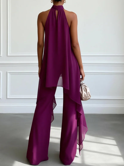 Violeta - Conjunto elegante halter con pantalón