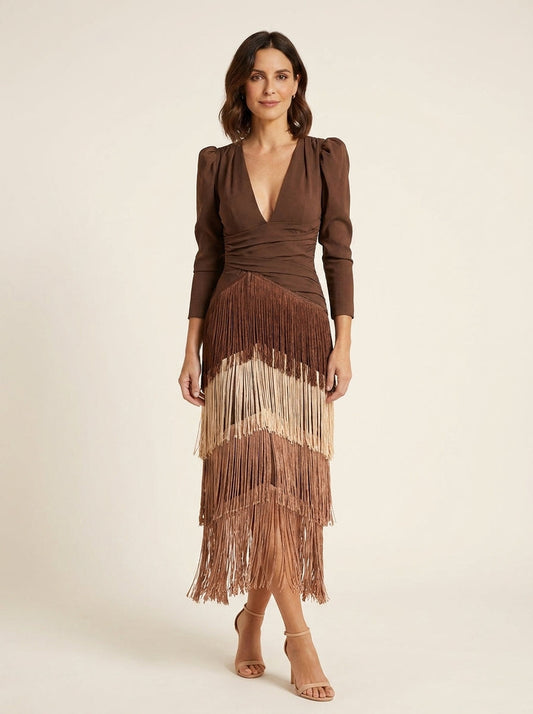 Sofía - Vestido con Flecos Elegante