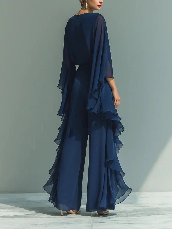 Aurora - Conjunto elegante de chiffon con volante