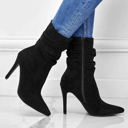 Catalina - Botines de tacón fino con punta