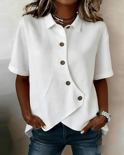 Perla - Blusa de botones asimétrica