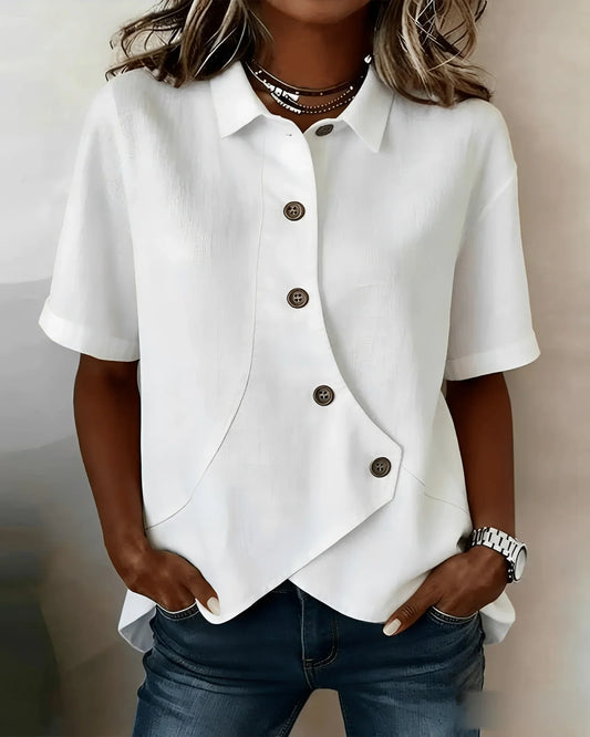 Perla - Blusa de botones asimétrica