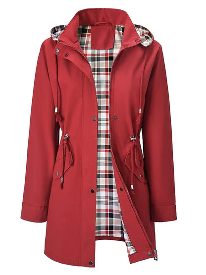 Olivia - Chaqueta impermeable con forro de cuadros