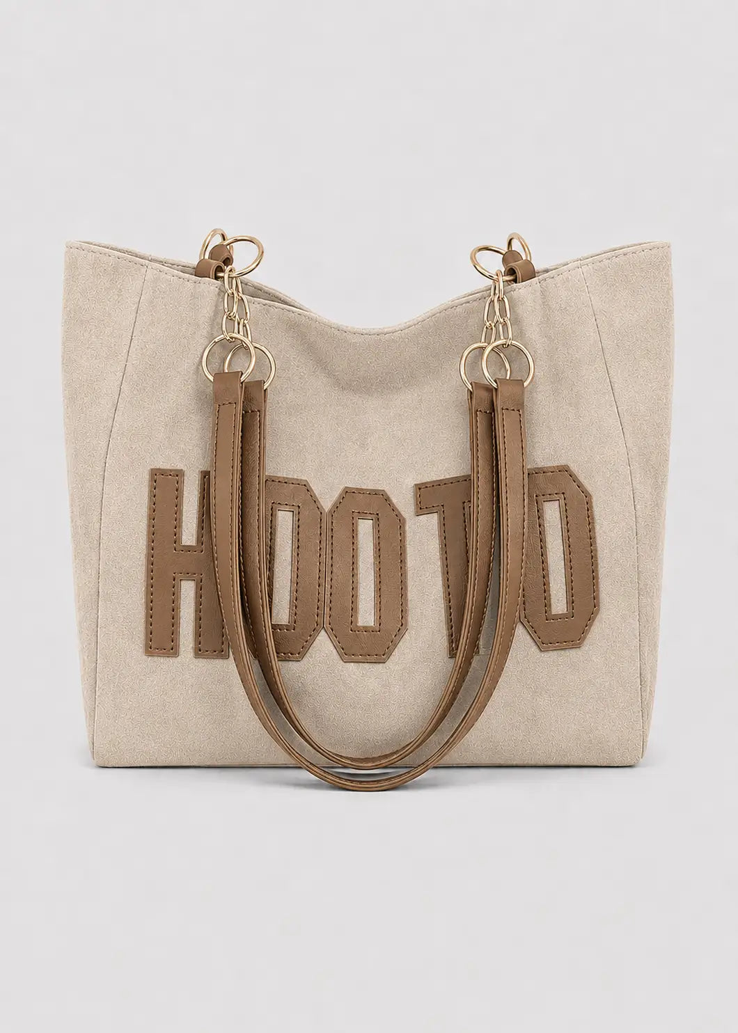 Bolso tote de ante con detalle bordado