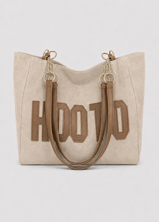 Bolso tote de ante con detalle bordado