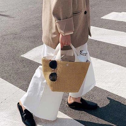Dolores | Bolso Shopper Trenzado de Paja Mujer Asa Corta