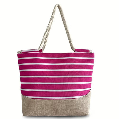 Estela | Bolso Tote de Playa con Rayas Mujer Asas Cuerda