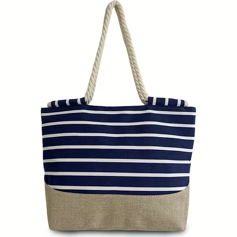 Estela | Bolso Tote de Playa con Rayas Mujer Asas Cuerda