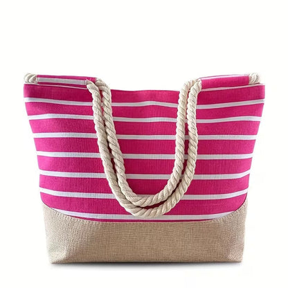 Estela | Bolso Tote de Playa con Rayas Mujer Asas Cuerda