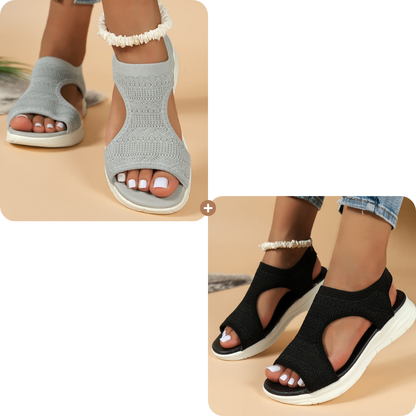 Sandalias planas y transpirables con puntera abierta para mujer, ideales para el verano