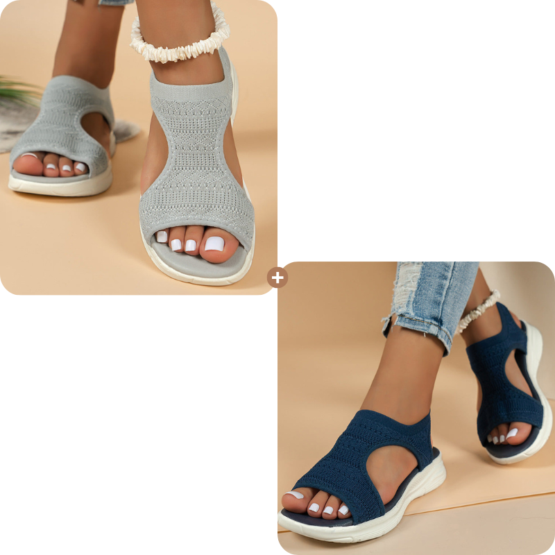 Sandalias planas y transpirables con puntera abierta para mujer, ideales para el verano