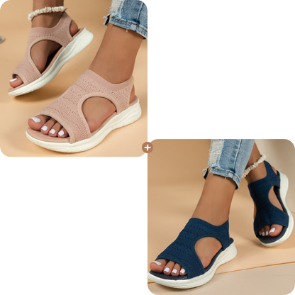 Sandalias planas y transpirables con puntera abierta para mujer, ideales para el verano