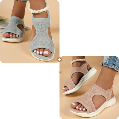Sandalias planas y transpirables con puntera abierta para mujer, ideales para el verano