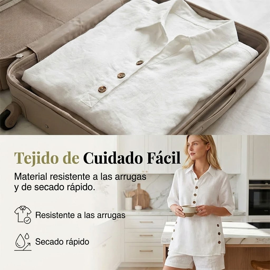 Elena - Conjunto veraniego de camisa amplia y short