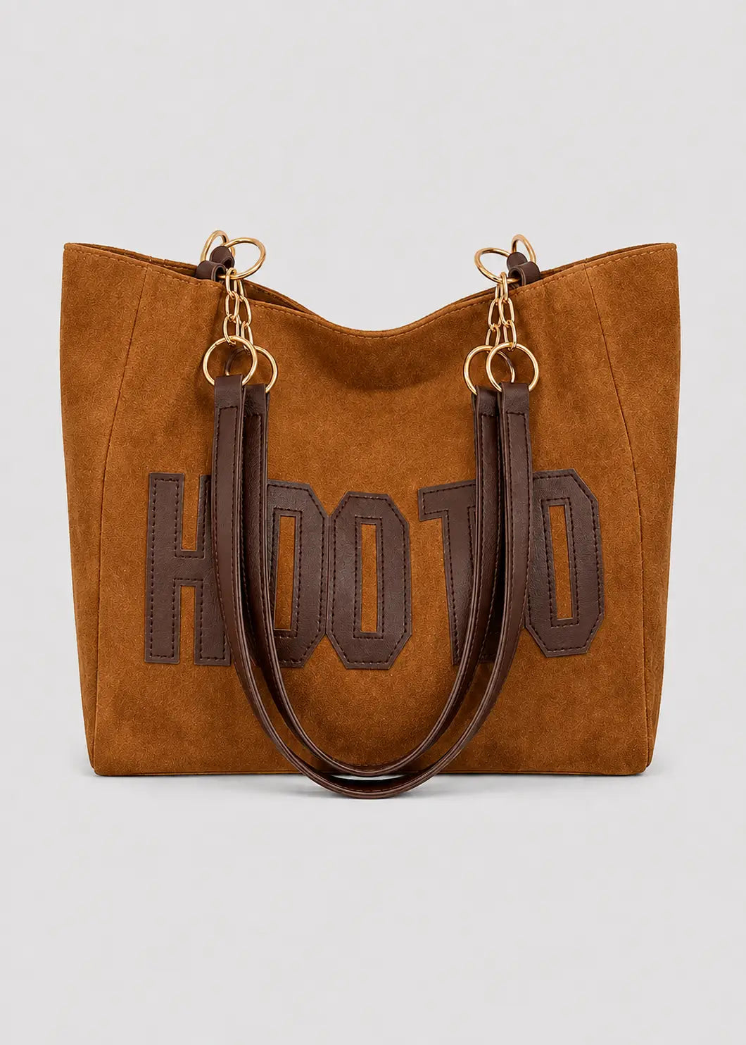 Bolso tote de ante con detalle bordado