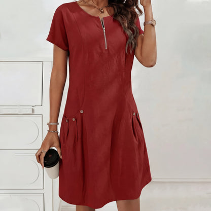 Mireia - Vestido con cremallera y bolsillos con botones