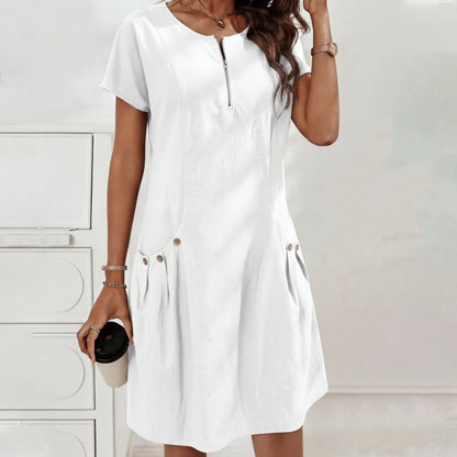 Mireia - Vestido con cremallera y bolsillos con botones