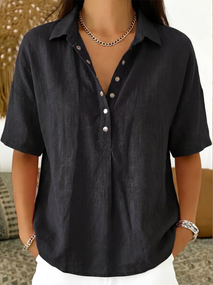 Teresa - Blusa con cuello y detalle de botones