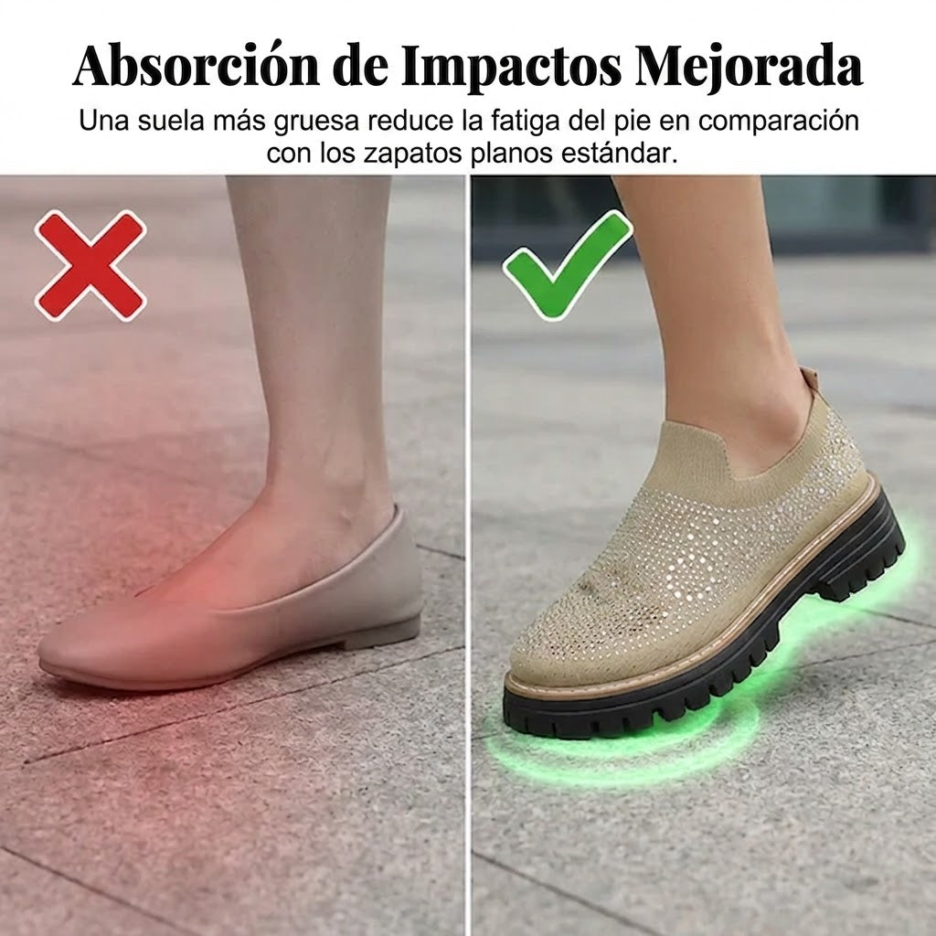 Aria - Mocasines sin cordones con pedrería brillante