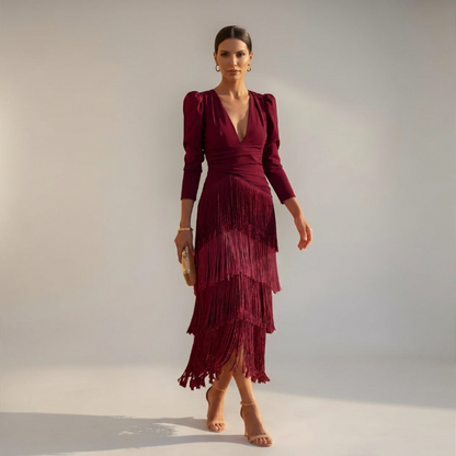 Sofía - Vestido con Flecos Elegante