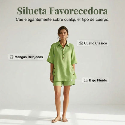 Elena - Conjunto veraniego de camisa amplia y short