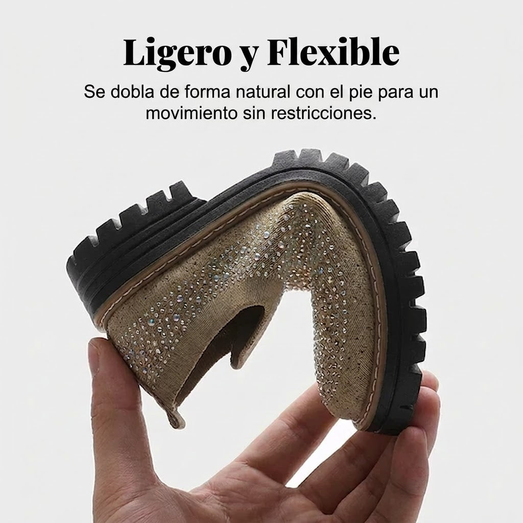 Aria - Mocasines sin cordones con pedrería brillante
