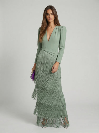Salvia | Vestido con flecos