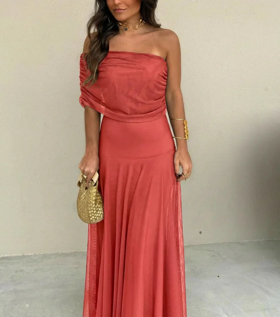 Catalina - Vestido asimétrico de mesh