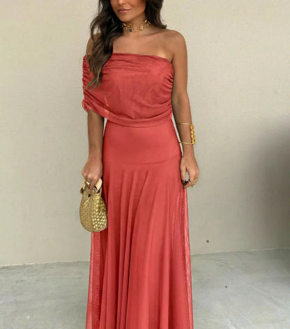 Catalina - Vestido asimétrico de mesh