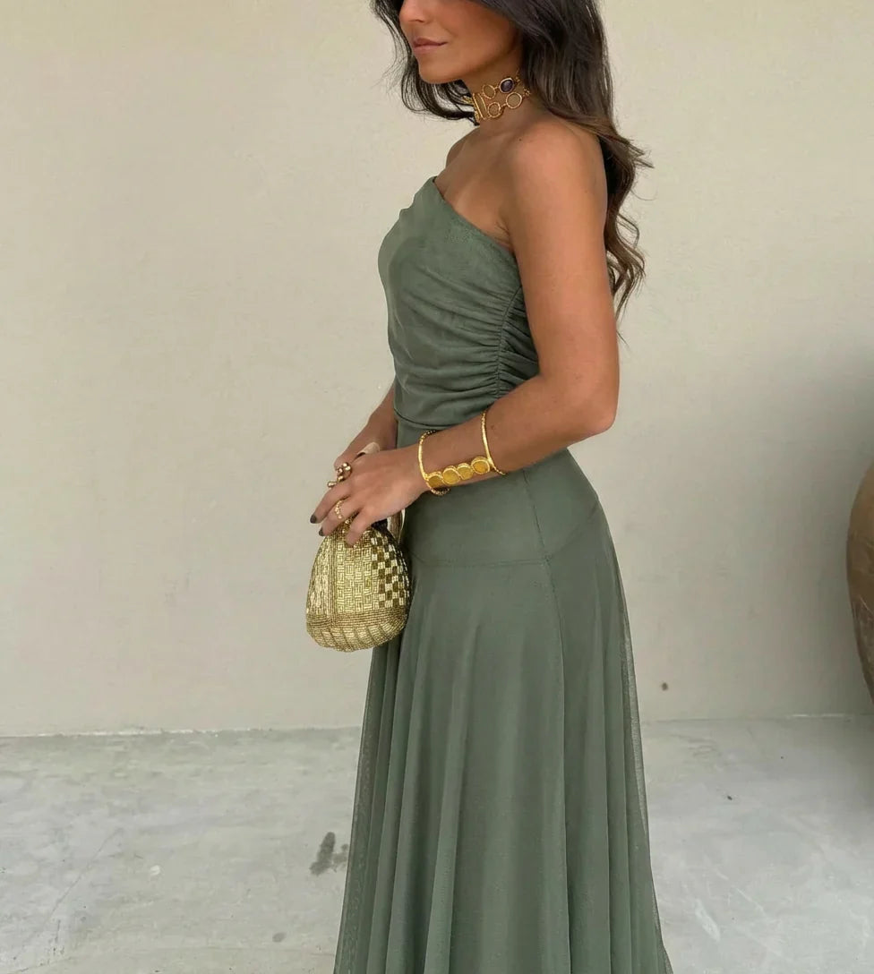 Catalina - Vestido asimétrico de mesh