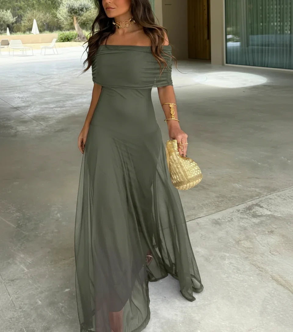 Catalina - Vestido asimétrico de mesh