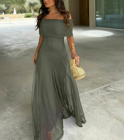 Catalina - Vestido asimétrico de mesh