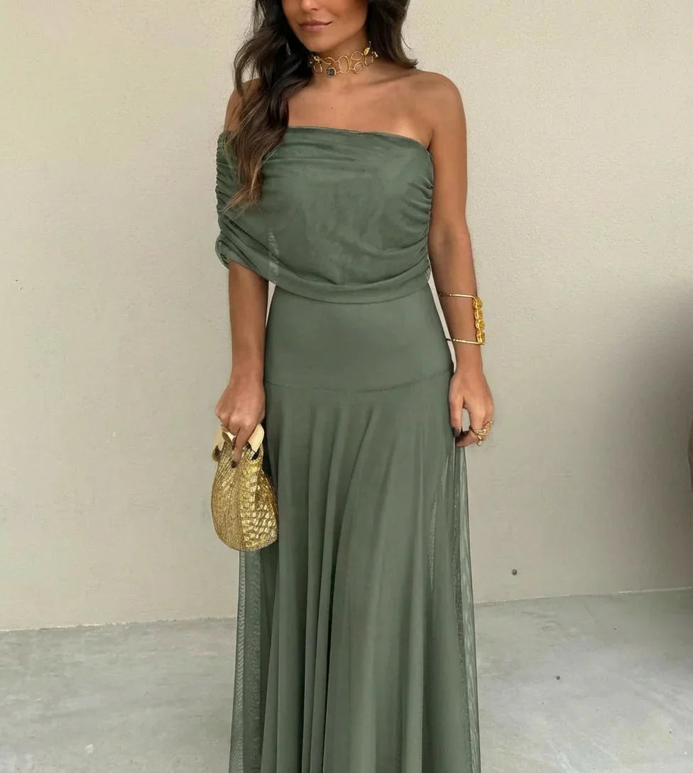 Catalina - Vestido asimétrico de mesh