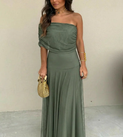 Catalina - Vestido asimétrico de mesh