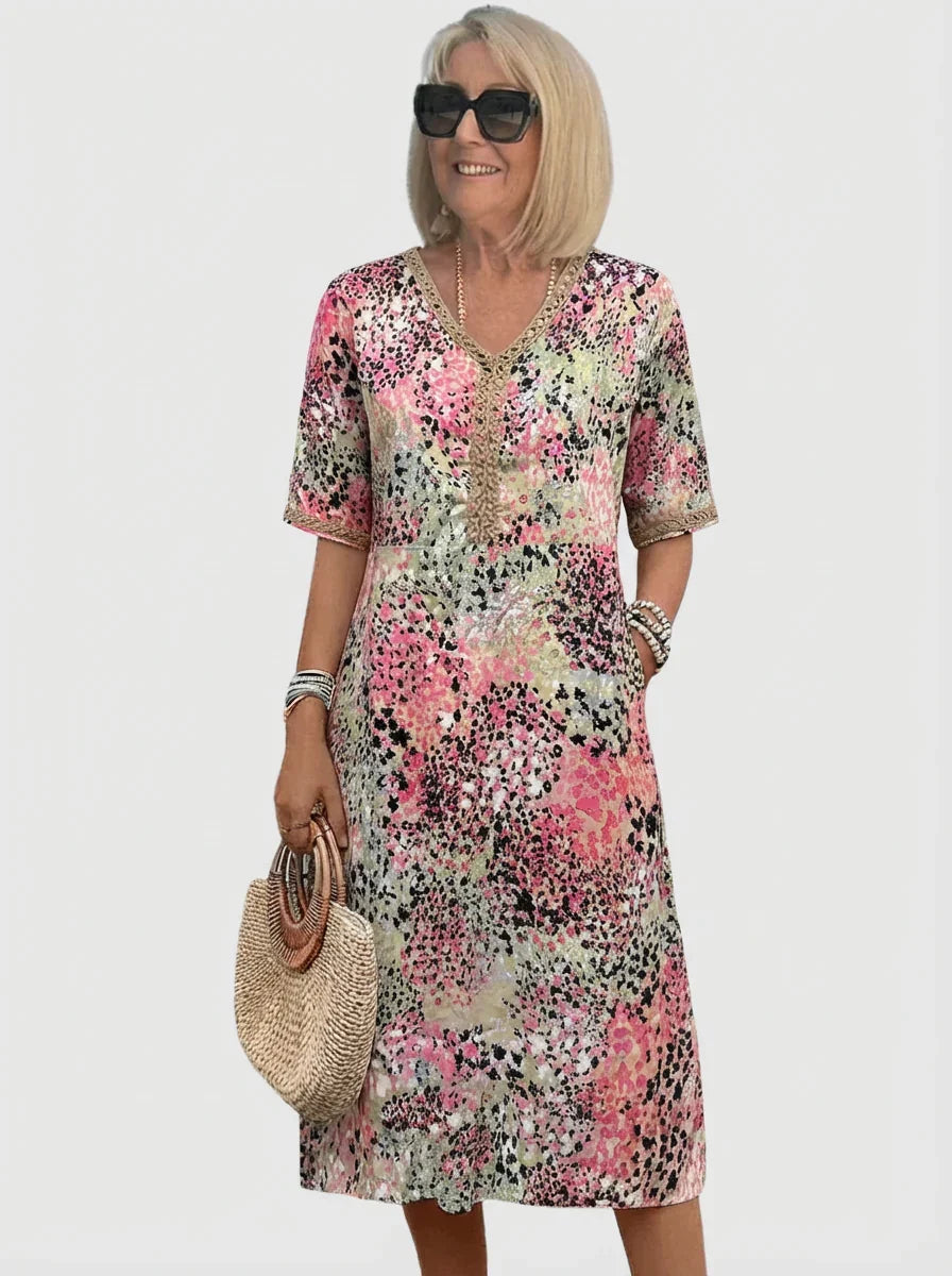 Marina - Vestido midi veraniego con estampado oceánico
