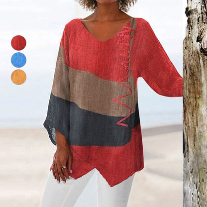 Blusa Elegante de Mujer con Estampado Artístico