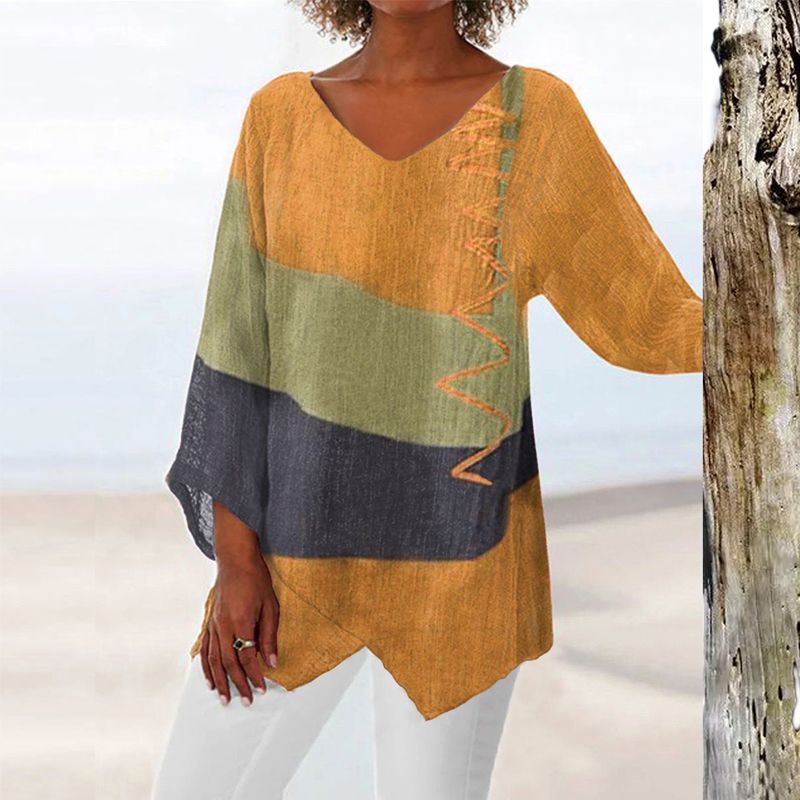 Blusa Elegante de Mujer con Estampado Artístico