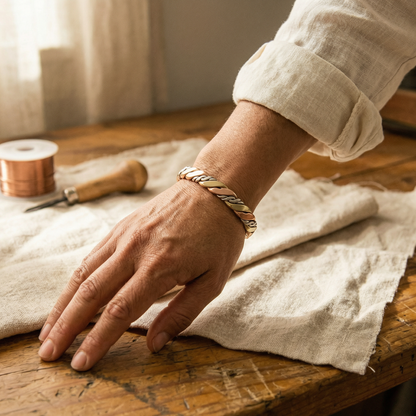 Pulsera de piedra y cobre